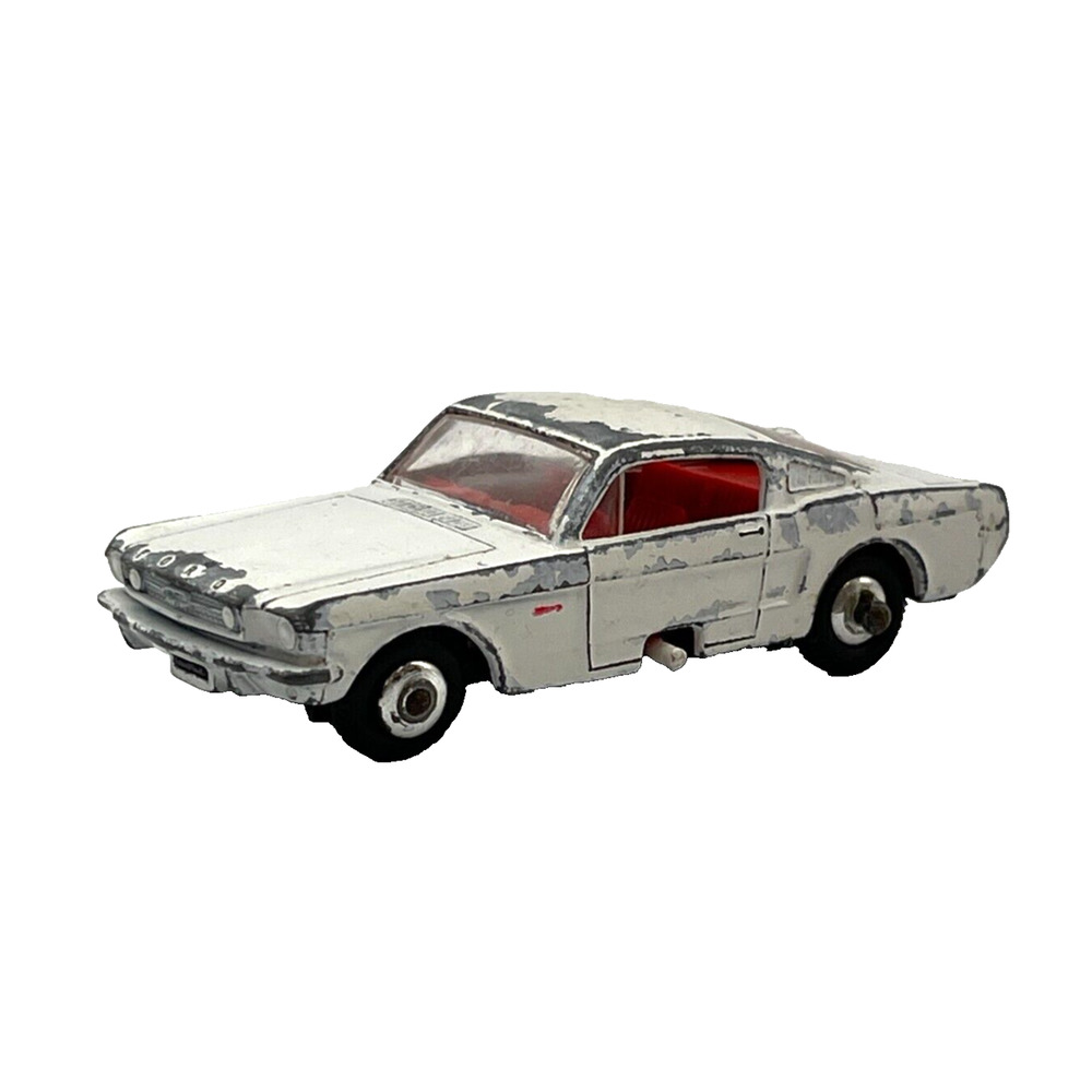 Vintage Matchbox Lesney Ford Mustang No. 8 Diecast Model Car White 1960s